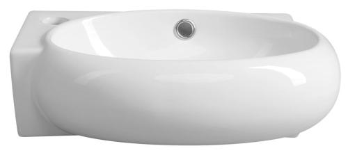 Umywalka ceramiczna 43 x 28,5 x 15 cm RIBERA ścienna otwór na baterię z lewej strony AR498 Sapho front