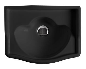 Umywalka ceramiczna bez przelewu bez otworu na baterię 41 x 30 cm RETRO czarna matowa 103331 Kerasan z góry