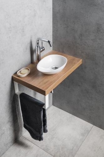 Umywalka nablatowa kompozytowa 32 x 22 cm KEA biała KE320 Sapho aranżacja