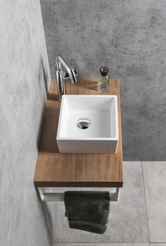 Umywalka nablatowa kompozytowa 25 x 25 cm SANNA biała SN250 Sapho wizualizacja