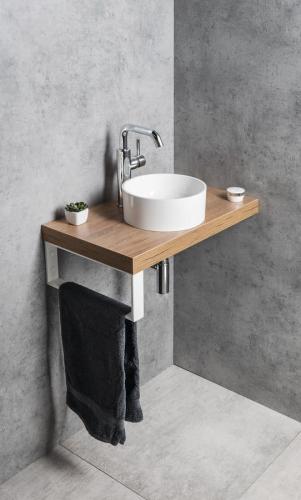 Umywalka nablatowa kompozytowa okrągła 25 cm SANNA biała SA250 Sapho  wizualizacja