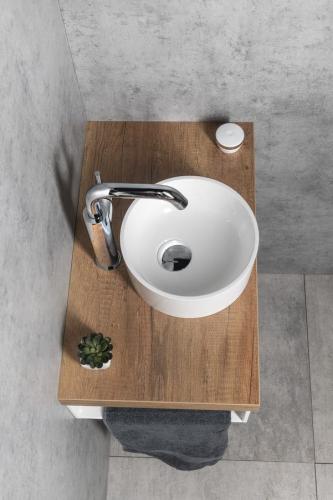 Umywalka nablatowa kompozytowa okrągła 25 cm SANNA biała SA250 Sapho  aranżacja