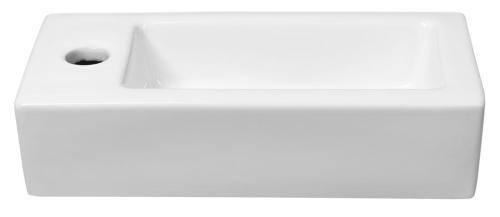 Umywalka ceramiczna mała ZOE 37 x 9 x 18 cm lewa AR496 Sapho bokiem