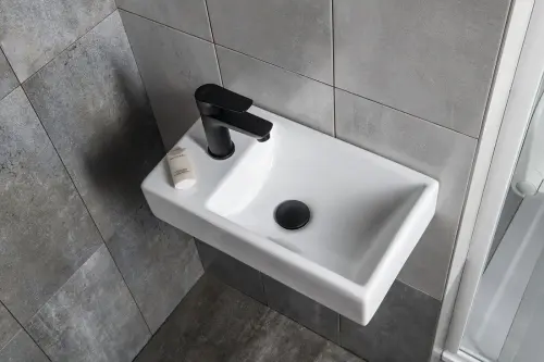 Umywalka ceramiczna mała MINOS 45 x 26 cm lewa 4757 Sapho  wizualizacja