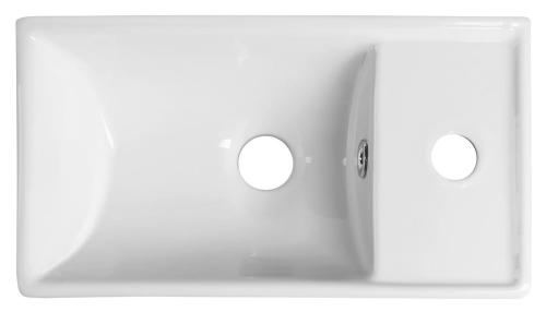 Umywalka ceramiczna mała MINOS 40 x 22 cm prawa 4059 Sapho z góry
