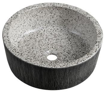 Umywalka nablatowa ceramiczna okrągła fi 41 cm PRIORI granit PI035 Sapho