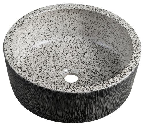 Umywalka nablatowa ceramiczna okrągła fi 41 cm PRIORI granit PI035 Sapho