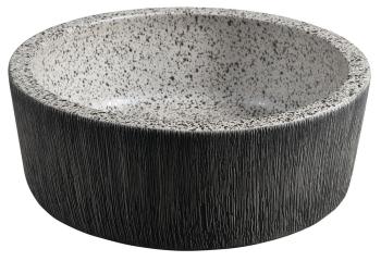 Umywalka nablatowa ceramiczna okrągła fi 41 cm PRIORI granit PI035 Sapho bok