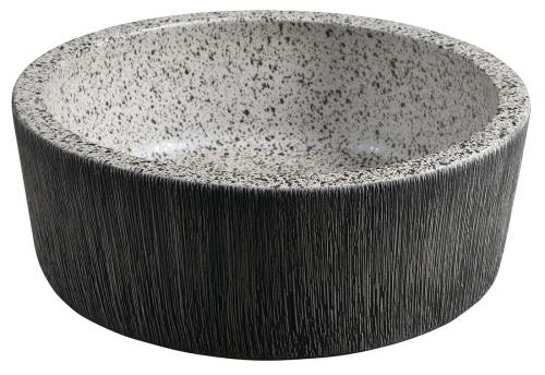 Umywalka nablatowa ceramiczna okrągła fi 41 cm PRIORI granit PI035 Sapho bok