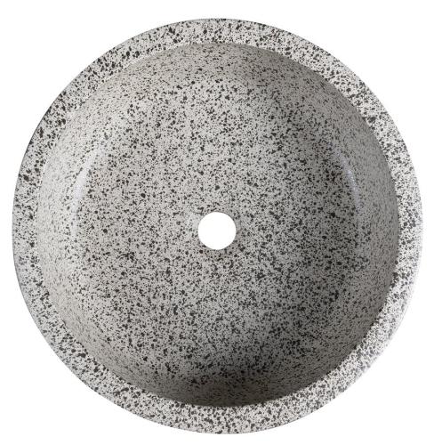 Umywalka nablatowa ceramiczna okrągła fi 41 cm PRIORI granit PI035 Sapho z góry