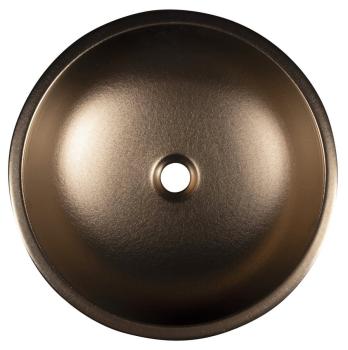 Umywalka nablatowa ceramiczna okrągła fi 41 cm PRIORI miedź niebieski z wzorem PI037 Sapho z góry