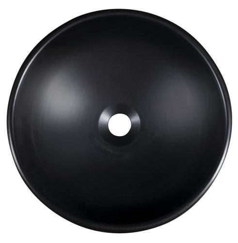 Umywalka nablatowa ceramiczna okrągła fi 41 cm PRIORI czarna z niebieskim wzorem PI034 Sapho z góry