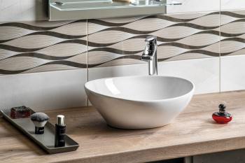 Umywalka nablatowa ceramiczna 42 x 15 x 34 cm AQUALINE 49412 Aqualine aranżacja