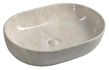 Umywalka nablatowa ceramiczna 59 x 14 x 42 cm DALMA marfil MM427 Sapho