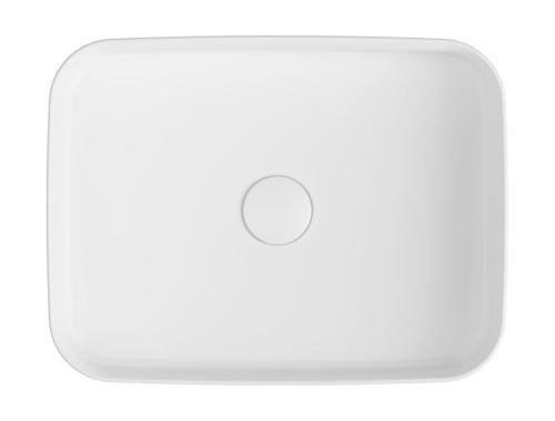 Umywalka nablatowa ceramiczna 50 x 36 cm INFINITY RECTANGLE biała matowa 10NF65050-2L ISVEA z góry