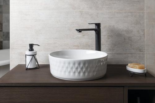Umywalka nablatowa ceramiczna fi 36 cm ROMBO biała 10NF67036 ISVEA  aranżacja