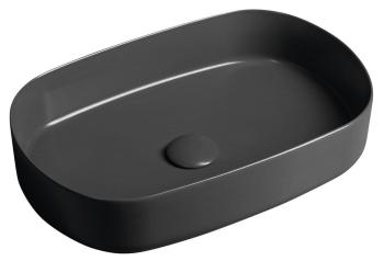Umywalka nablatowa ceramiczna 55 x 36 cm INFINITY OVAL antracytowa 10NF65055-2C ISVEA