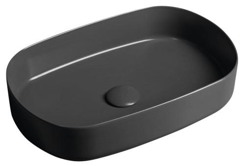 Umywalka nablatowa ceramiczna 55 x 36 cm INFINITY OVAL antracytowa 10NF65055-2C ISVEA
