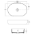 Umywalka nablatowa ceramiczna 55 x 36 cm INFINITY OVAL antracytowa 10NF65055-2C ISVEA  rysunek techniczny