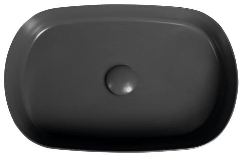 Umywalka nablatowa ceramiczna 55 x 36 cm INFINITY OVAL antracytowa 10NF65055-2C ISVEA  z góry