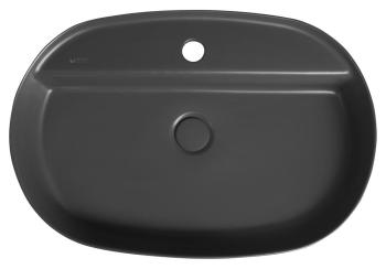Umywalka nablatowa ceramiczna 60 x 40 cm INFINITY OVAL antracytowa 10NF65060-2C ISVEA z góry