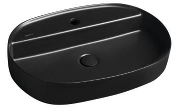 Umywalka nablatowa ceramiczna 60 x 40 cm INFINITY OVAL czarna matowa 10NF65060-2N ISVEA