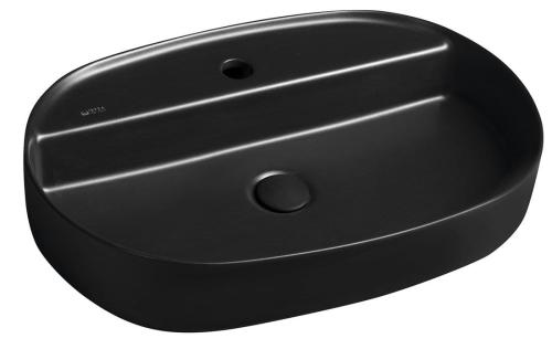 Umywalka nablatowa ceramiczna 60 x 40 cm INFINITY OVAL czarna matowa 10NF65060-2N ISVEA