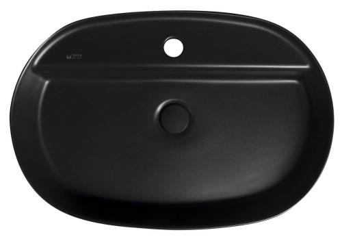Umywalka nablatowa ceramiczna 60 x 40 cm INFINITY OVAL czarna matowa 10NF65060-2N ISVEA  z góry