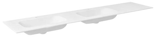 Umywalka podwójna lewa 230 x 51,5 cm ARUBA Rockstone biała matowa AR230-B2L Sapho
