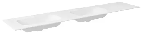 Umywalka podwójna lewa 250 x 51,5 cm ARUBA Rockstone biała matowa AR250-B2L Sapho