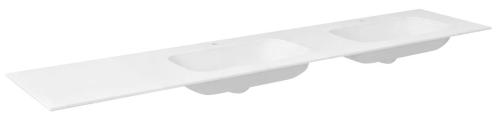 Umywalka podwójna prawa 250 x 51,5 cm ARUBA Rockstone biała matowa AR250-B2R Sapho