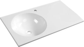 Umywalka kompozytowa zawieszana 80 x 15 x 47 cm JUNO biała lewa JU080 Sapho