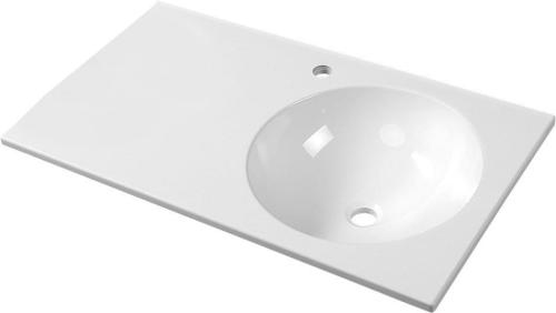 Umywalka kompozytowa zawieszana 80 x 15 x 47 cm JUNO biała prawa JU081 Sapho