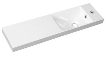Umywalka kompozytowa zawieszana 80 x 22cm AGOS biała lewa/prawa AS080 Sapho