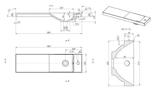 Umywalka kompozytowa zawieszana 80 x 22cm AGOS biała lewa/prawa AS080 Sapho rysunek techniczny