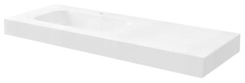 Umywalka zawieszana lewa 140 x 50 cm EMICO wersja L Rockstone biała matowa EM140-B1L-L Sapho