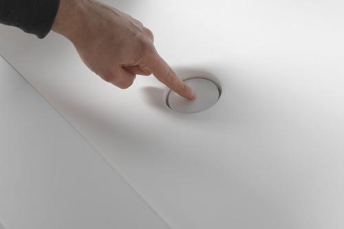 Umywalka zawieszana lewa 150 x 50 cm EMICO wersja L Rockstone biała matowa EM150-B1L-L Sapho  z bliska