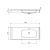 Umywalka zawieszana prawa 150 x 50 cm EMICO wersja L Rockstone biała matowa EM150-B1R-L Sapho rysunek techniczny