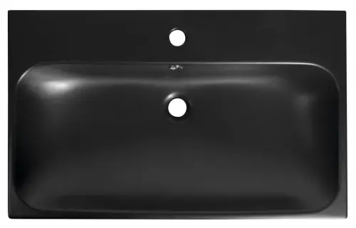 Umywalka ceramiczna zawieszana 76 x 46,5 cm TORIDI czarna matowa TU0226B Sapho z góry