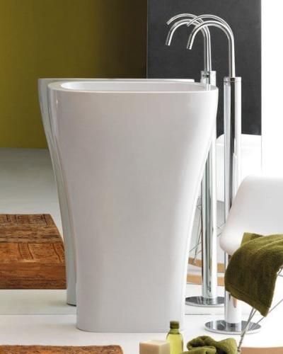 Umywalka ceramiczna wolnostojąca 60 x 85 x 40cm AQUATECH 374201 Kerasan wizualizacja