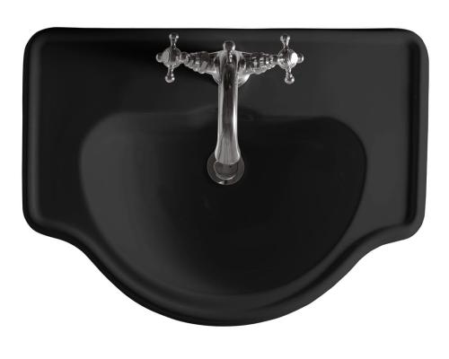 Umywalka wpuszczana w blat 62 x 45,5 cm RETRO czarna matowa 103031 Kerasan z góry