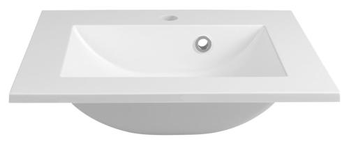 Umywalka wpuszczana w blat kompozytowa 50 x 45cm YUKON biała YU050 Sapho bok