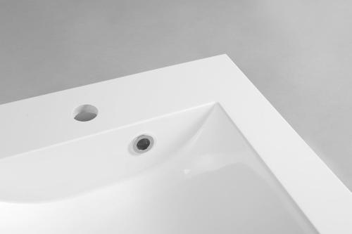 Umywalka wpuszczana w blat kompozytowa 50 x 45cm YUKON biała YU050 Sapho z bliska