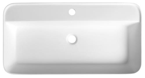 Umywalka pół wpuszczana w blat 75 x 39 cm BRAHEA Rockstone biała matowa BE775 Sapho z góry