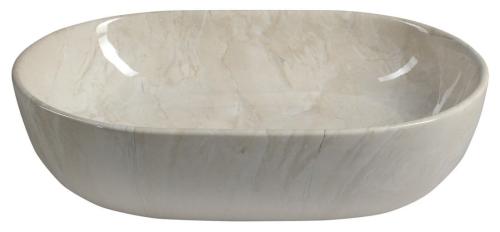 Umywalka nablatowa ceramiczna 59 x 14 x 42 cm DALMA marfil MM427 Sapho bok