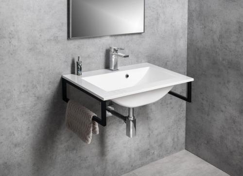 Umywalka wpuszczana w blat kompozytowa 60 x 45cm YUKON biała YU060 Sapho  wizualizacja