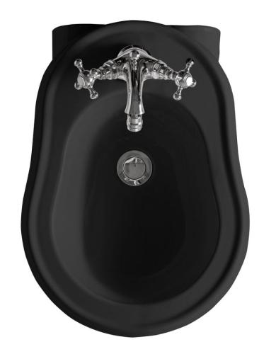 Bidet podwieszany z otworem na baterię RETRO 38 x 52 cm czarny matowy 102631 Kerasan z góry