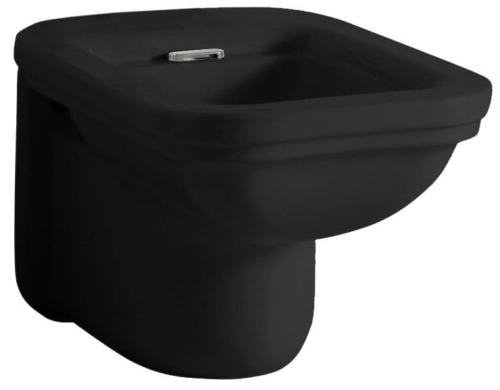 Bidet podwieszany z otworem na baterię WALDORF 37 x 55 cm czarny matowy 4125K7 Kerasan