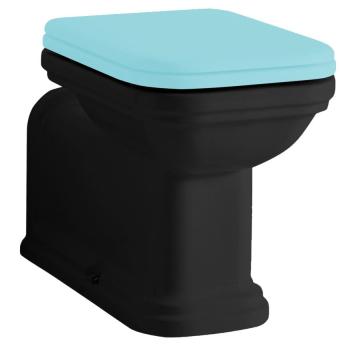 Miska WC stojąca WALDORF 37 x 65 cm odpływ pionowy / poziomy czarna matowa 411631 Kerasan