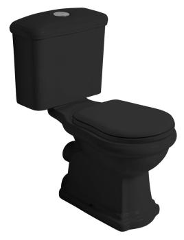 Misa do kompaktu WC RETRO 38,5 x 72 cm odpływ poziomy czarna matowa 101331 Kerasan komplet